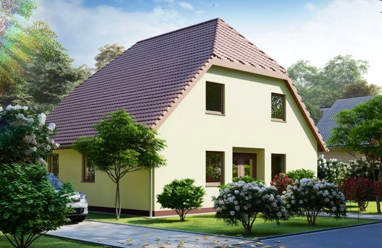 Massivhaus Einfamilienhaus DÜBEN von Aktuell Bau, Außenansicht 1