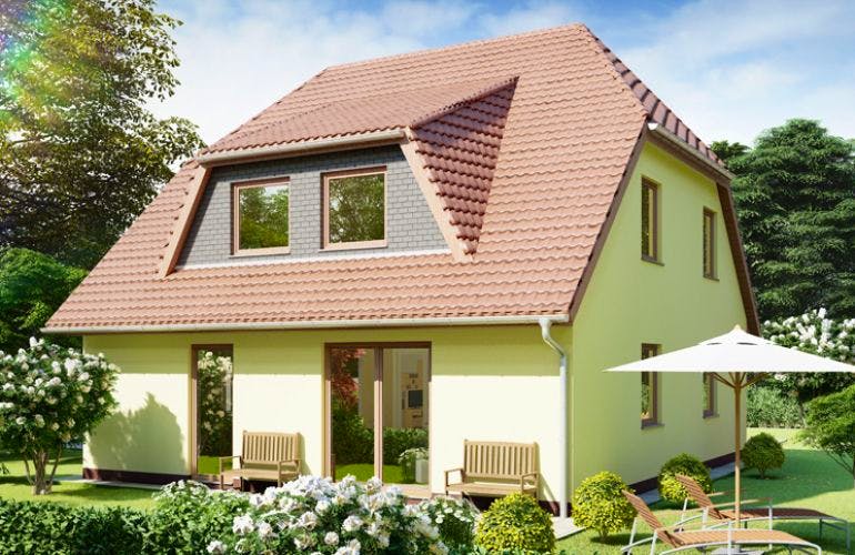 Massivhaus Einfamilienhaus DÜBEN von Aktuell Bau, Außenansicht 2