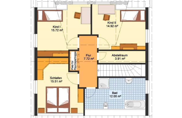 Massivhaus Einfamilienhaus DÜBEN von Aktuell Bau, Grundriss 1