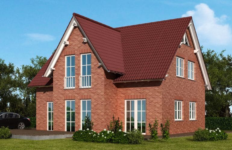 Massivhaus Einfamilienhaus EH125 Variante K von Baudirekt, Außenansicht 1