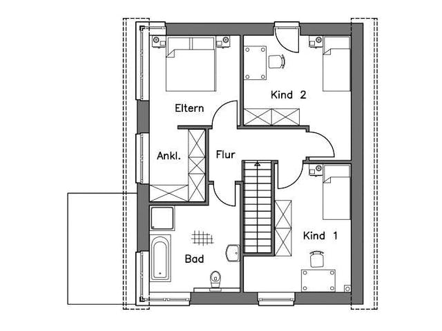 Massivhaus Einfamilienhaus EH125 Variante M von Baudirekt,  Grundriss 1