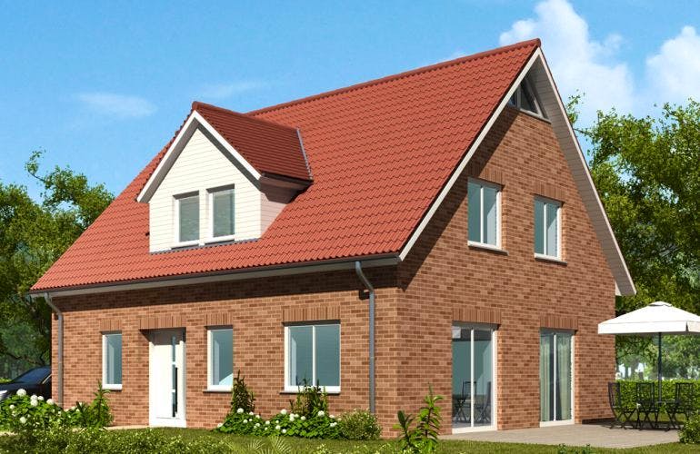 Massivhaus Einfamilienhaus EH140 Variante K von Baudirekt, Außenansicht 1