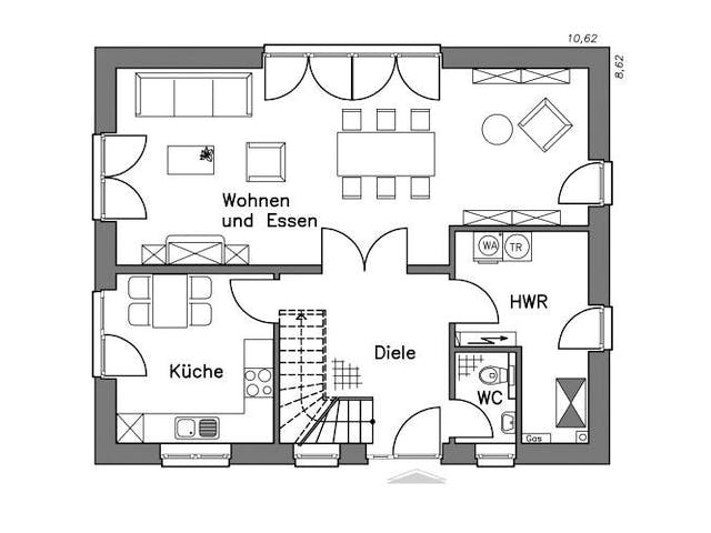 Massivhaus Einfamilienhaus EH140 Variante M von Baudirekt,  Grundriss 2