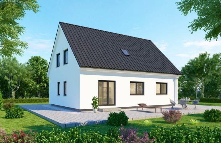 Massivhaus Einfamilienhaus EH155 Basis von Baudirekt, Außenansicht 1