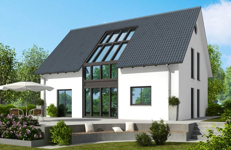 Massivhaus Einfamilienhaus EH155 Variante M von Baudirekt, Außenansicht 1