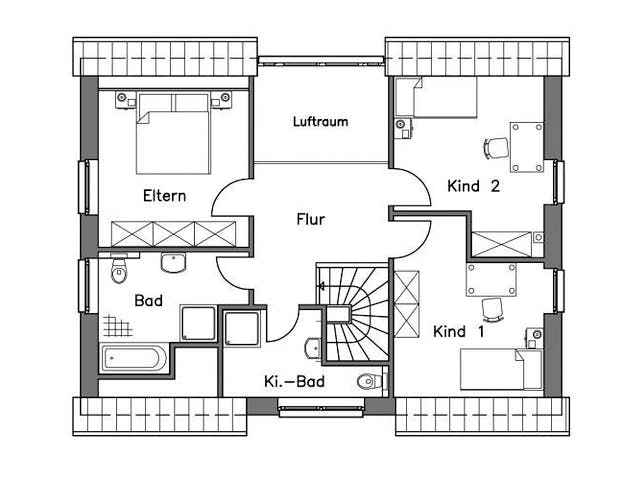 Massivhaus Einfamilienhaus EH155 Variante M von Baudirekt,  Grundriss 1