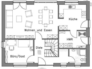 Massivhaus Einfamilienhaus EH155 Variante M von Baudirekt,  Grundriss 2