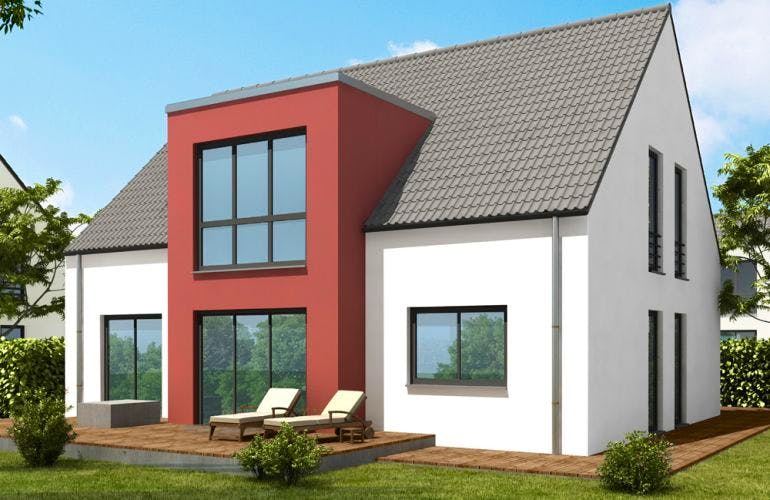 Massivhaus Einfamilienhaus EH155 Variante T von Baudirekt, Außenansicht 1