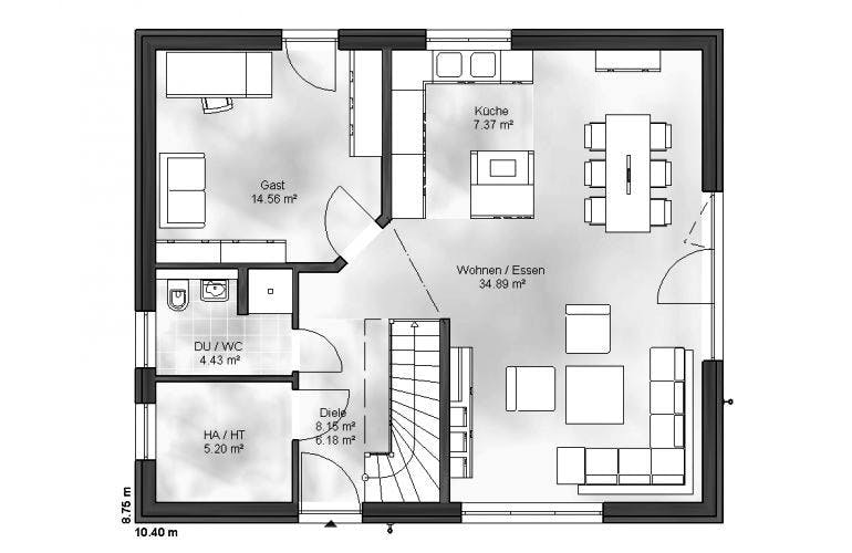 Massivhaus Einfamilienhaus Elias von Massive Wohnbau, Grundriss 2