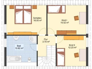Massivhaus Einfamilienhaus FAMILY von Aktuell Bau, Grundriss 1
