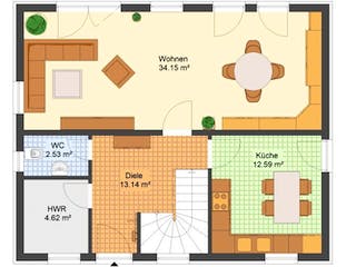 Massivhaus Einfamilienhaus FAMILY von Aktuell Bau, Grundriss 2