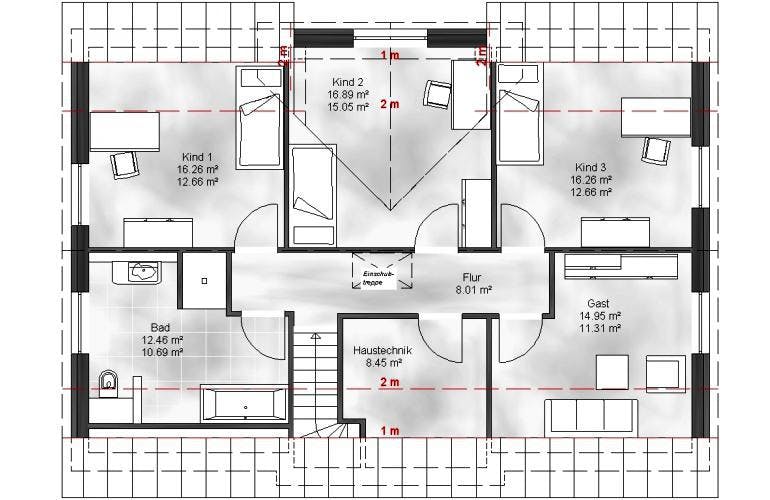 Massivhaus Einfamilienhaus Finn von Massive Wohnbau, Grundriss 1
