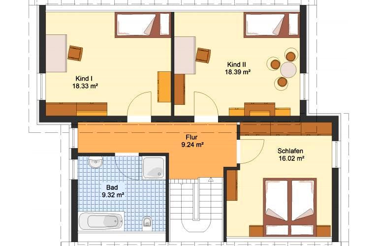 Massivhaus Einfamilienhaus GIFHORN von Aktuell Bau, Grundriss 1