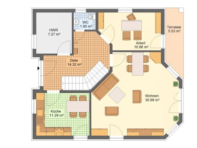 Massivhaus Einfamilienhaus HELMSTEDT von Aktuell Bau,  Grundriss 1