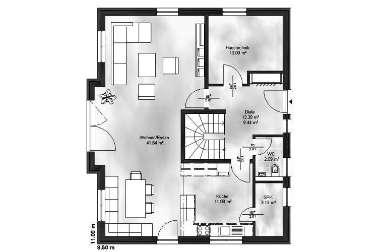Massivhaus Einfamilienhaus Lenny von Massive Wohnbau, Grundriss 1