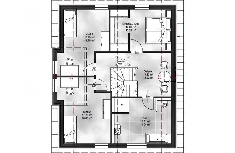 Massivhaus Einfamilienhaus Lenny von Massive Wohnbau, Grundriss 2