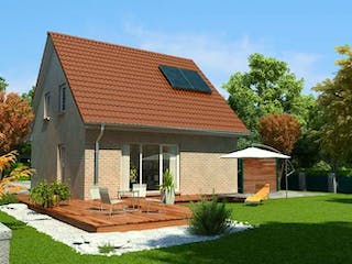 Massivhaus Einfamilienhaus Linde 111 von Baufuchs-Massivhaus Schlüsselfertig ab 189700€, Außenansicht 1