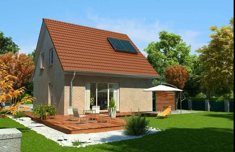 Massivhaus Einfamilienhaus Linde 111 von Baufuchs-Massivhaus Schlüsselfertig ab 189700€, Außenansicht 1