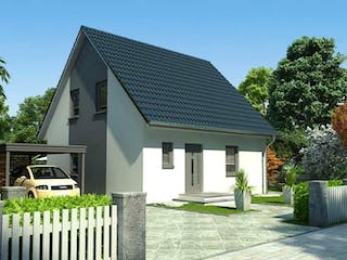 Massivhaus Einfamilienhaus Linde 111 von Baufuchs-Massivhaus Schlüsselfertig ab 189700€, Außenansicht 2