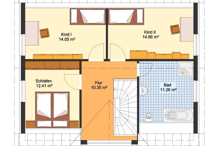 Massivhaus Einfamilienhaus MAHLOW von Aktuell Bau, Grundriss 1
