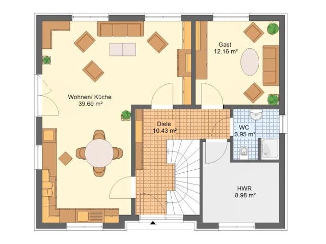 Massivhaus Einfamilienhaus MAHLOW von Aktuell Bau,  Grundriss 2