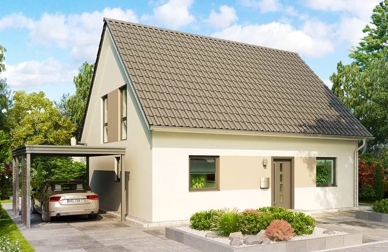 Massivhaus Einfamilienhaus Mailand (inactive) von HELMA MASSIVHAUS Schlüsselfertig ab 322800€, Außenansicht 2