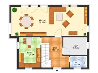 Massivhaus Einfamilienhaus MEISSEN von Aktuell Bau,  Grundriss 1