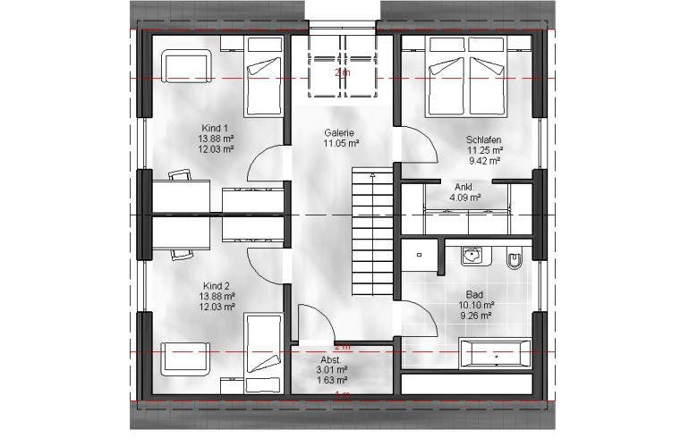 Massivhaus Einfamilienhaus Piet von Massive Wohnbau, Grundriss 1