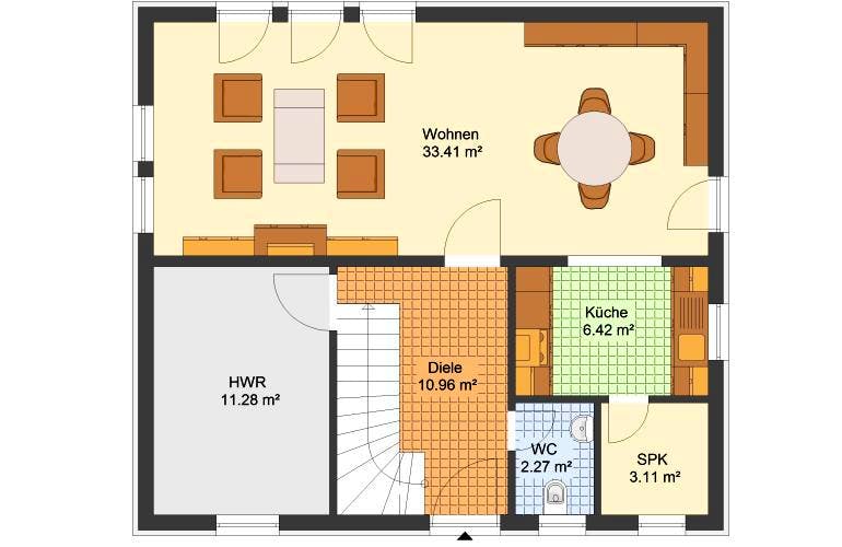 Massivhaus Einfamilienhaus RADEBEUL von Aktuell Bau, Grundriss 1
