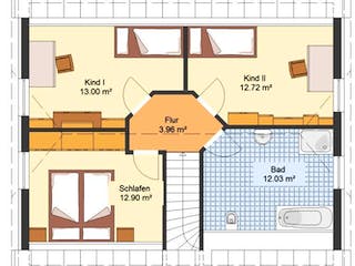 Massivhaus Einfamilienhaus RHEINSBERG von Aktuell Bau,  Grundriss 2