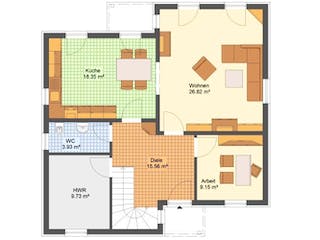 Massivhaus Einfamilienhaus SAAROW von Aktuell Bau, Grundriss 2