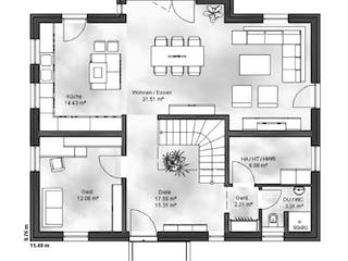 Massivhaus Einfamilienhaus Till von Massive Wohnbau,  Grundriss 1