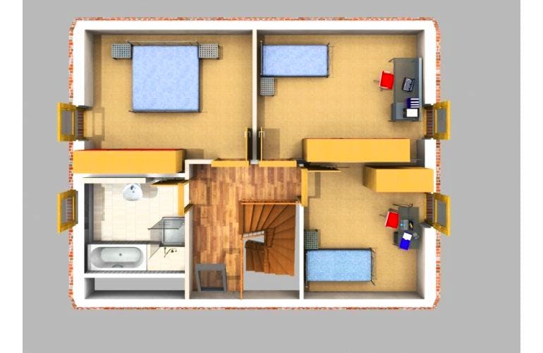 Massivhaus Einfamilienhaus-V007-SD-116-4 von Grundsteinhaus, Grundriss 1