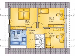 Massivhaus Einfamilienhaus-V007-SD-116-4 von Grundsteinhaus,  Grundriss 2
