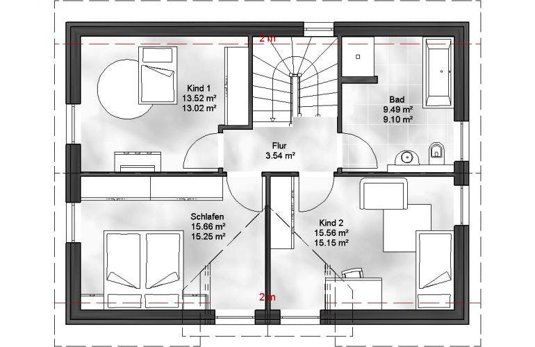 Massivhaus Einfamilienhaus Vanessa von Massive Wohnbau, Grundriss 1