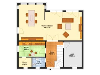 Massivhaus Einfamilienhaus WALDECK von Aktuell Bau,  Grundriss 2