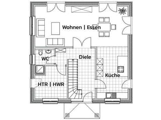 Massivhaus ELBHANG von Kagebau, Stadtvilla Grundriss 1