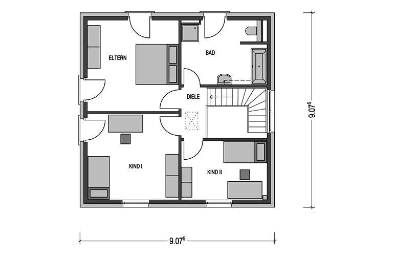 Massivhaus Eleganz 1000.2 von KONZEPTHAUS, Stadtvilla Grundriss 2