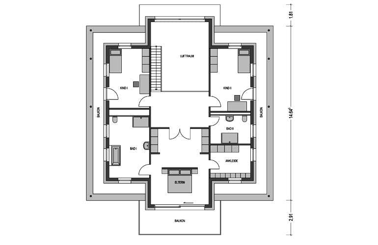 Massivhaus Eleganz 5000.2 (inactive) von KONZEPTHAUS, Stadtvilla Grundriss 2