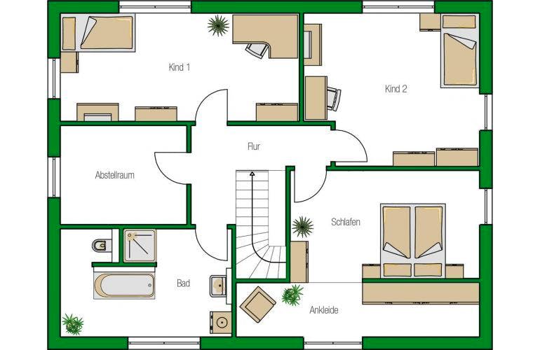 Massivhaus ELW Utrecht (inactive) von HELMA MASSIVHAUS Schlüsselfertig ab 457000€, Stadtvilla Grundriss 1