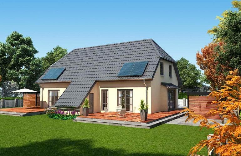 Massivhaus Erle 108/112 von Baufuchs-Massivhaus Schlüsselfertig ab 197500€, Außenansicht 1