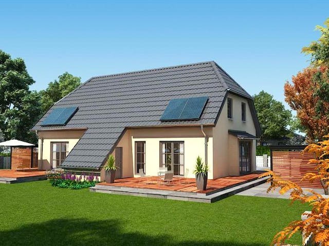Massivhaus Erle 108/112 von Baufuchs-Massivhaus Schlüsselfertig ab 197500€, Außenansicht 1