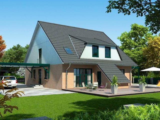 Massivhaus Erle 115/118 von Baufuchs-Massivhaus Schlüsselfertig ab 212100€,  Außenansicht 1