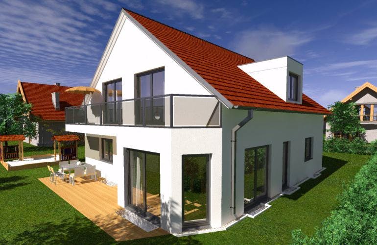 Massivhaus Familienhaus Priest von SAALE-Haus, Außenansicht 1