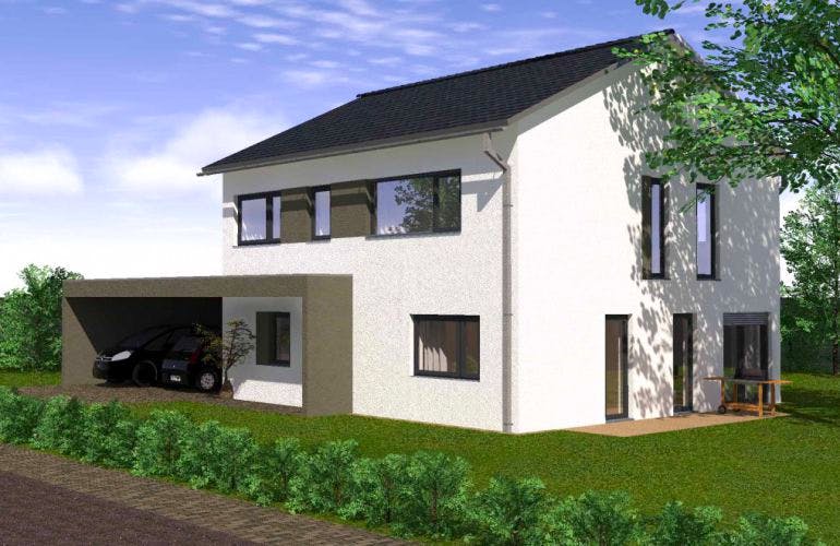 Massivhaus Familienhaus Schlupf von SAALE-Haus, Außenansicht 1
