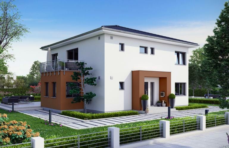 Fertighaus FamilyStyle 20.03 W von massa haus, Stadtvilla Außenansicht 1