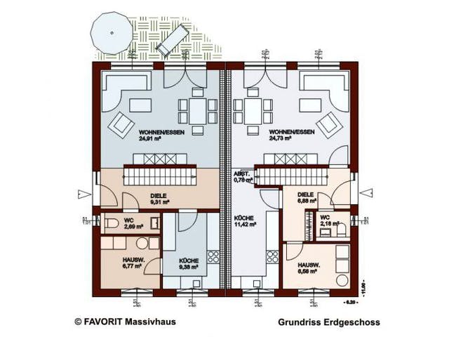 Massivhaus Finesse 104 (inactive) von FAVORIT Massivhaus Schlüsselfertig ab 216520€,  Grundriss 2