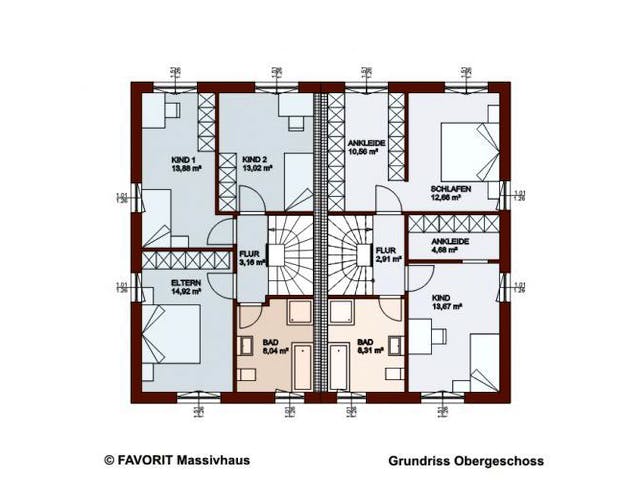 Massivhaus Finesse 110 (inactive) von FAVORIT Massivhaus Schlüsselfertig ab 229020€,  Grundriss 1