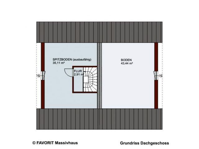 Massivhaus Finesse 110 (inactive) von FAVORIT Massivhaus Schlüsselfertig ab 229020€,  Grundriss 2