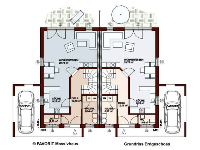 Massivhaus Finesse 110 (inactive) von FAVORIT Massivhaus Schlüsselfertig ab 229020€,  Grundriss 3